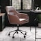Martha Stewart Rayna Upholstered Office Chair in Saddle Brown/Oil Rubbed Bronze CH-220921-6-BR-BK-MS - alternate 1